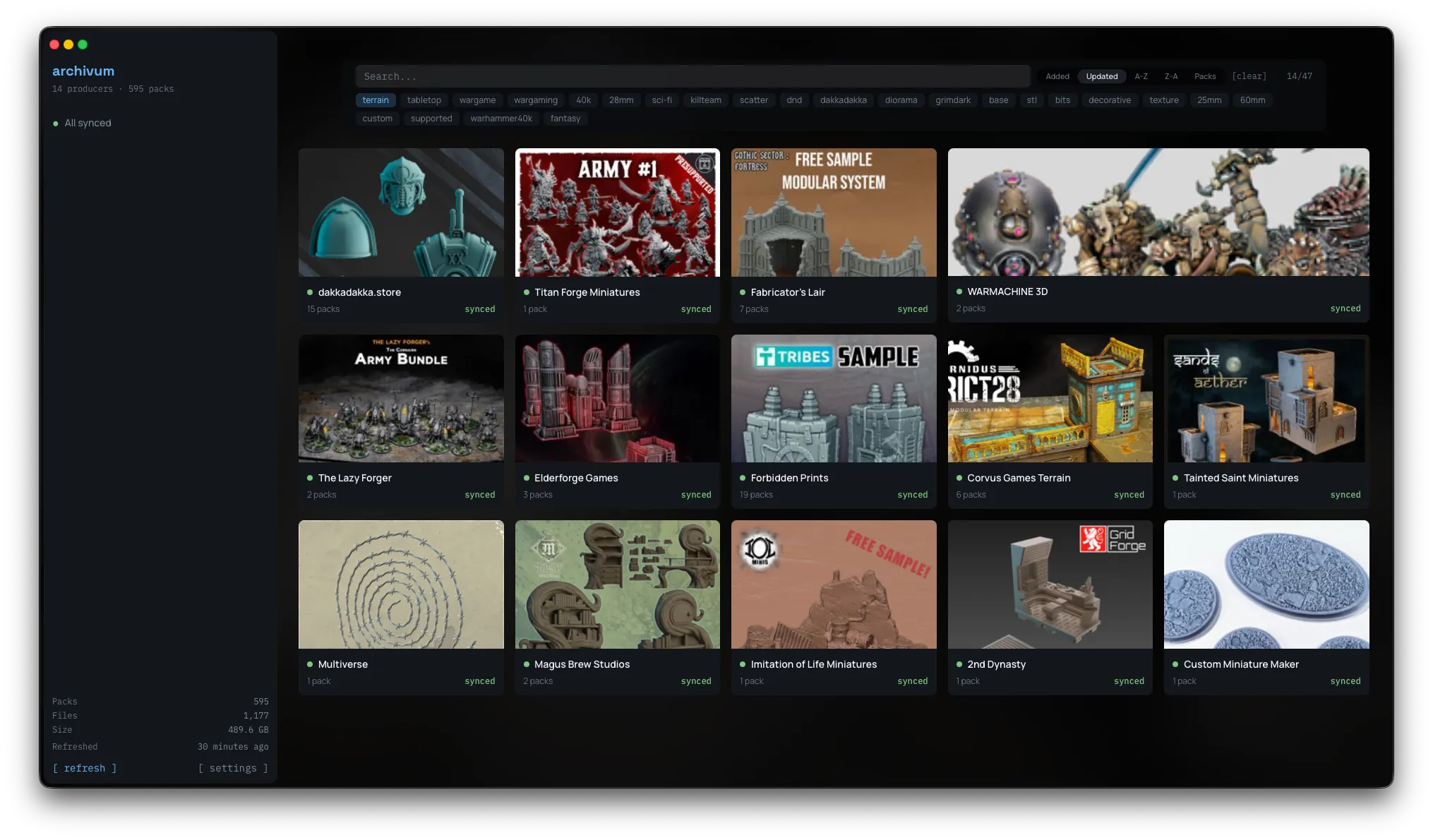 Archivum tag filtering and narrow search result set