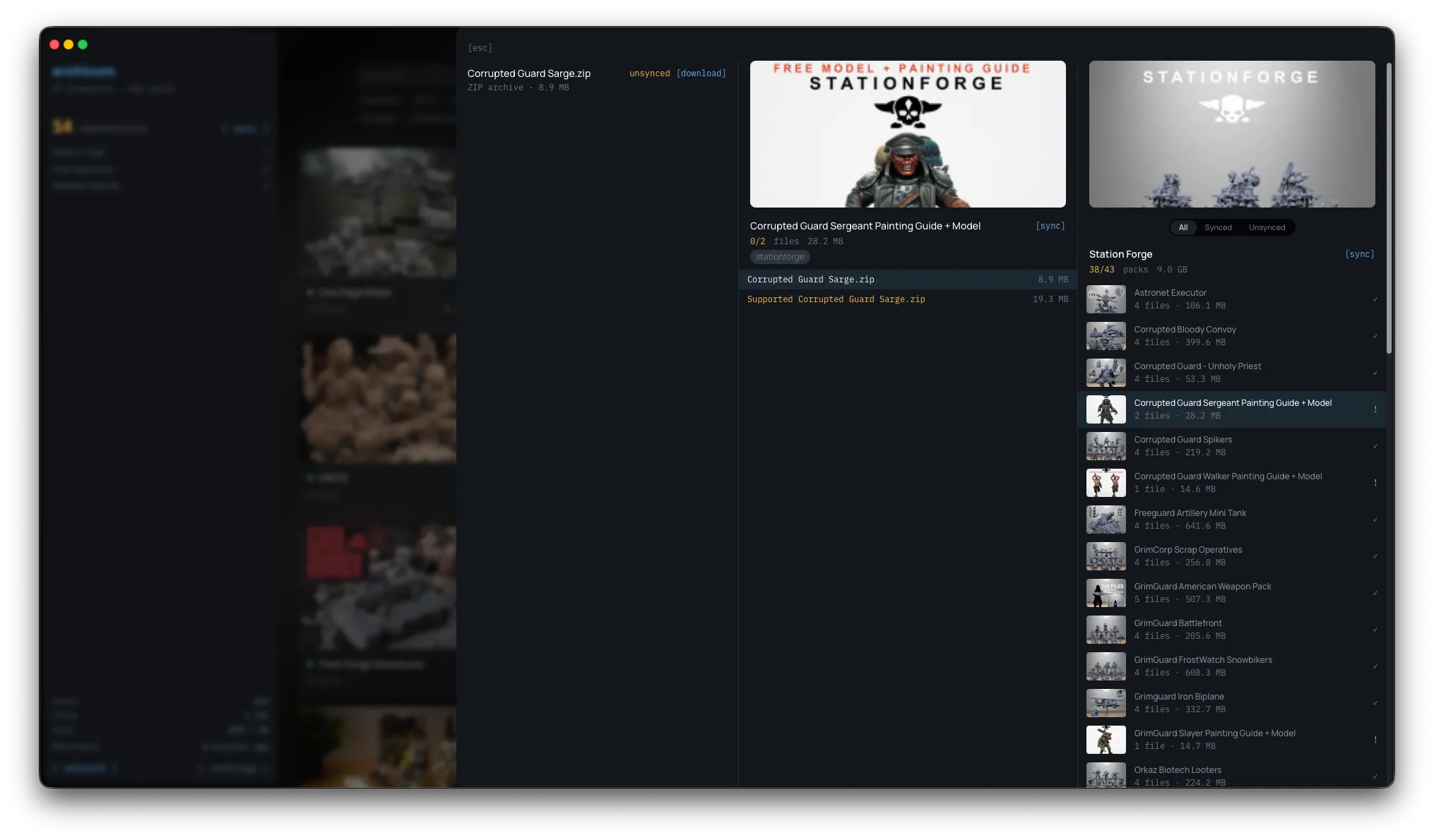 Archivum activity log showing file download progress