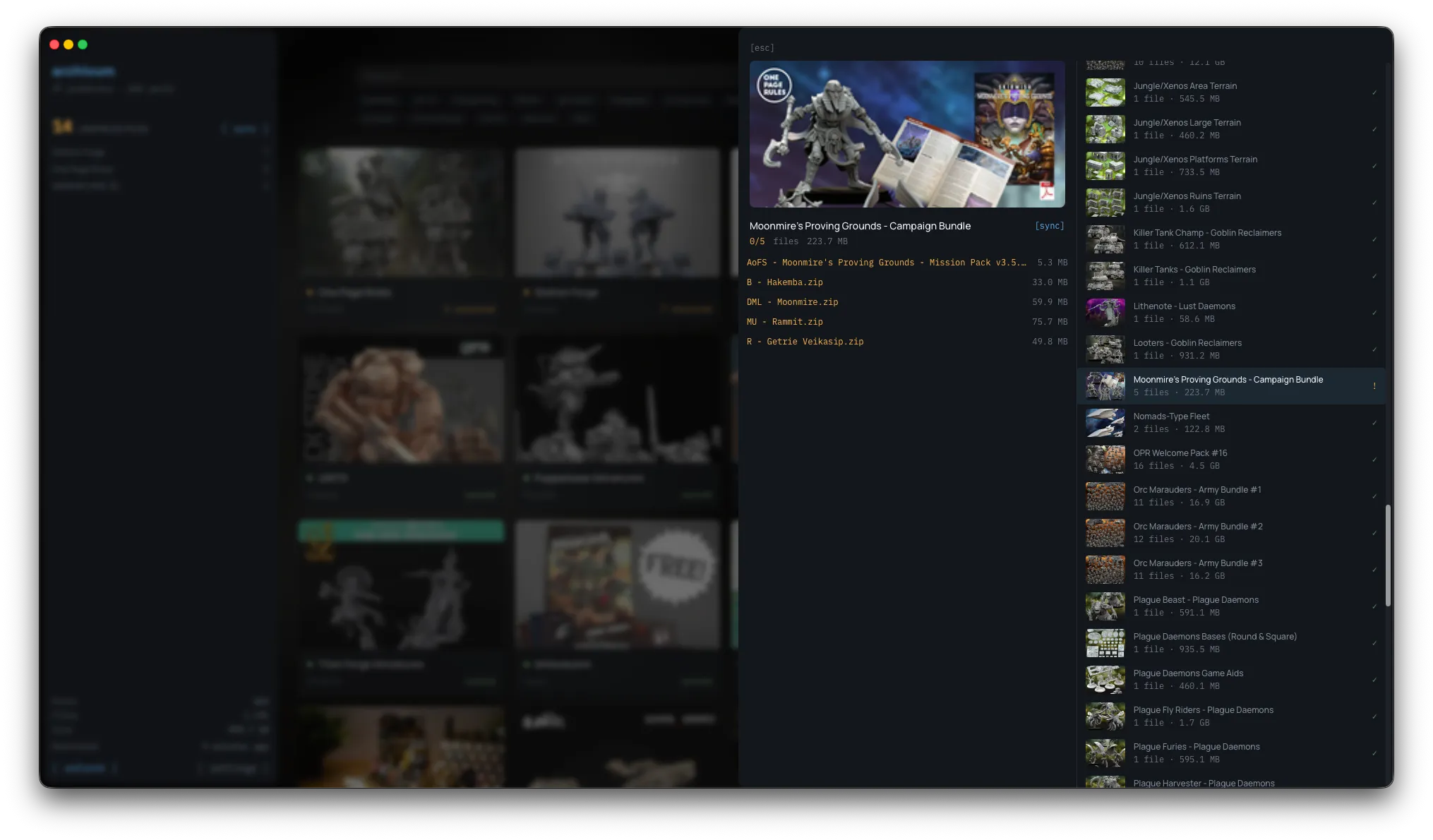 Archivum pack detail view showing pack-level sync status
